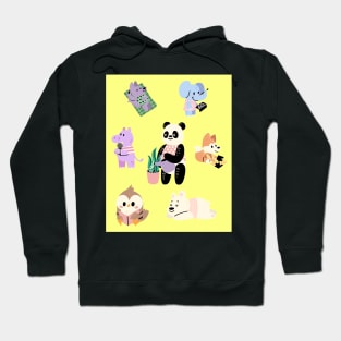 Cute Kawaii Animals Having Fun Hoodie